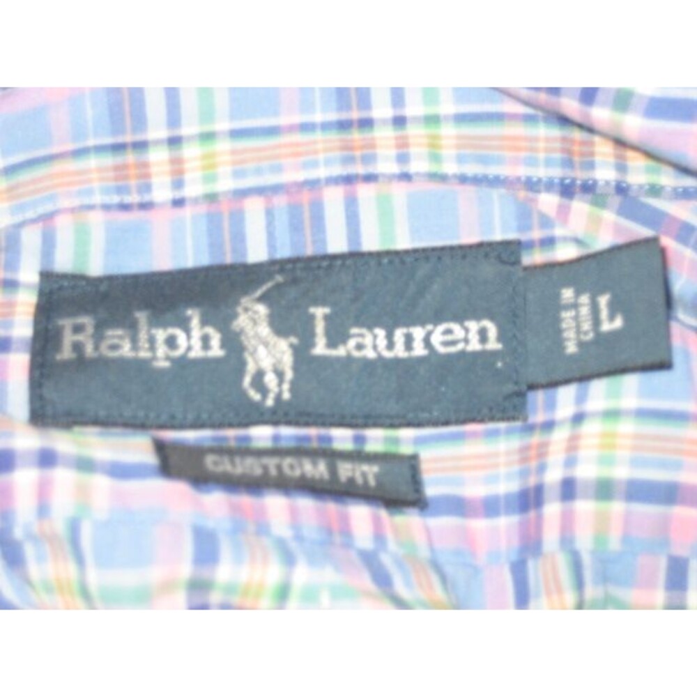 Mens Ralph Lauren Blue Plaid Cotton LS Casual Shirt sz L - Picture 5 of 5
